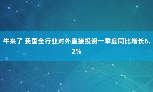 牛来了 我国全行业对外直接投资一季度同比增长6.2%