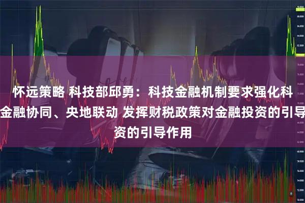 怀远策略 科技部邱勇：科技金融机制要求强化科技与金融协同、央地联动 发挥财税政策对金融投资的引导作用
