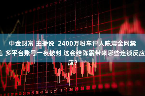 中金财富 主播说  2400万粉车评人陈震全网禁言 多平台账号一夜被封 这会给陈震带来哪些连锁反应？